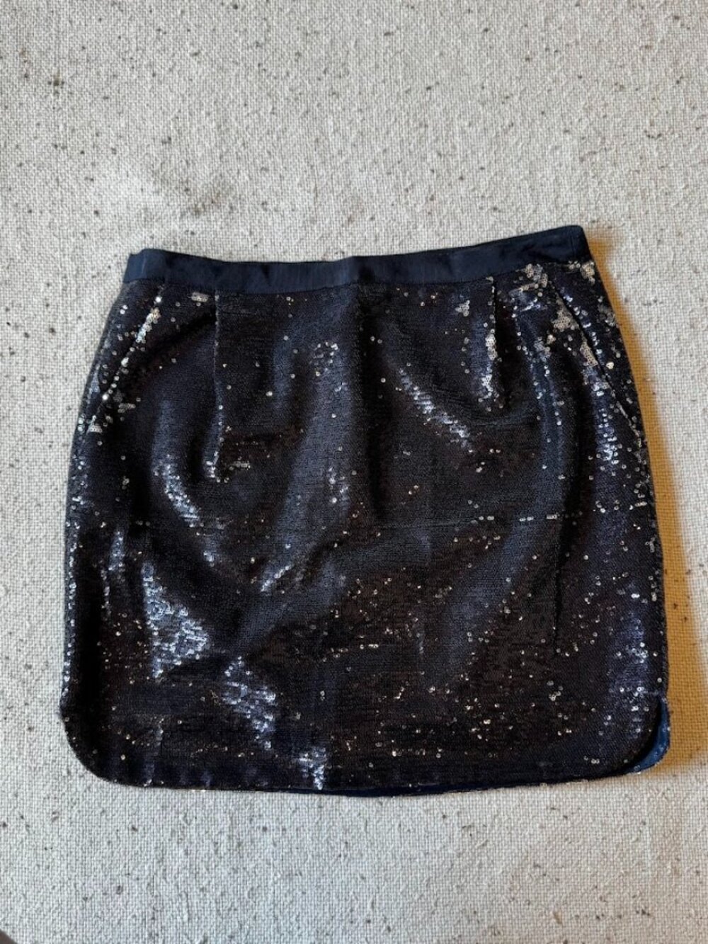 J.Crew Navy Sequin Mini Skirt Size 2 Holiday Party Cocktail Sparkle